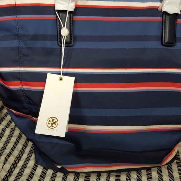 Ella Tory Burch Nylon Printed Tote Canyon Stripe - Picture 8 of 16